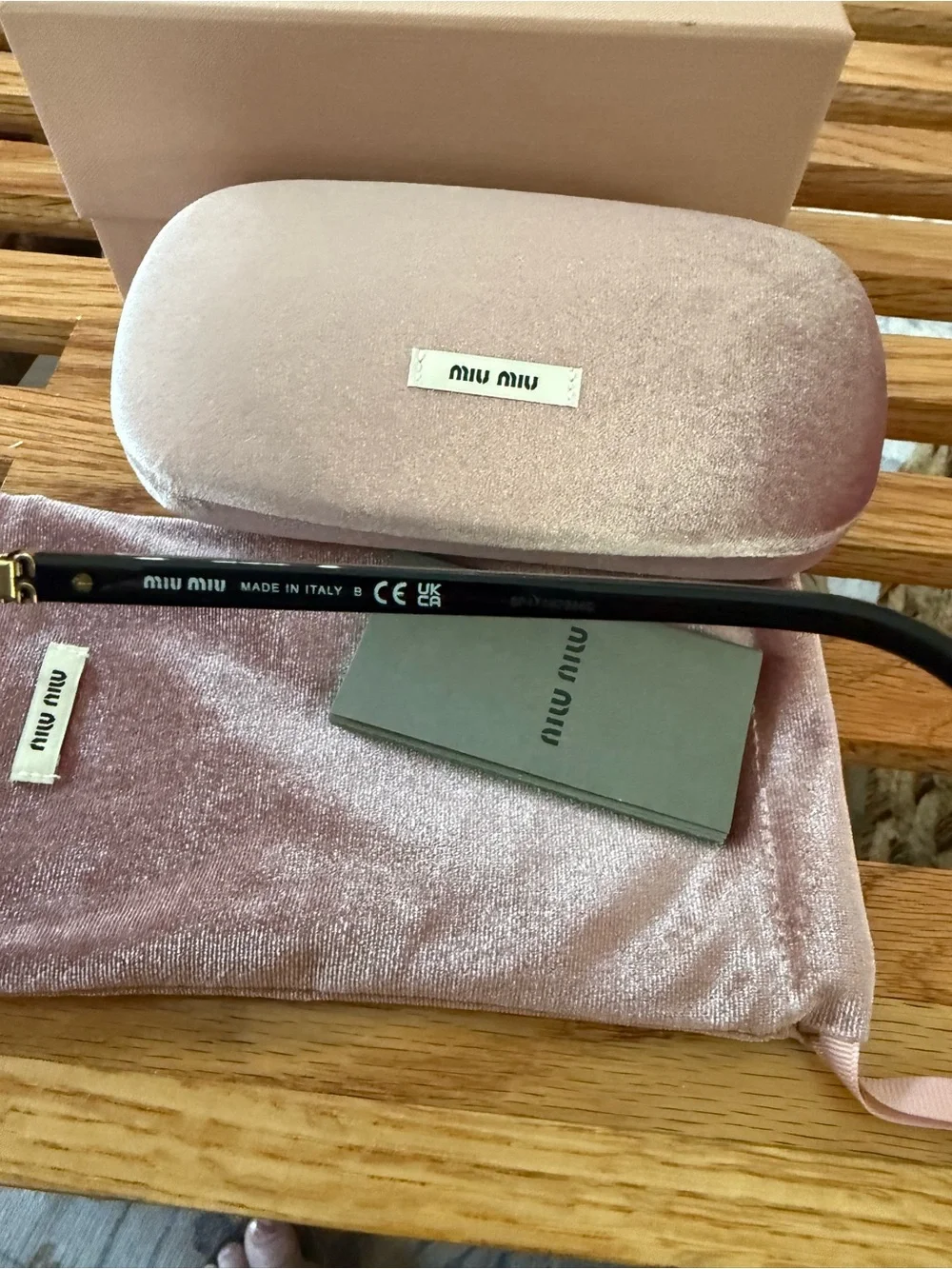 New! Miu Miu Small Frame Sunglasses with Green Lenses